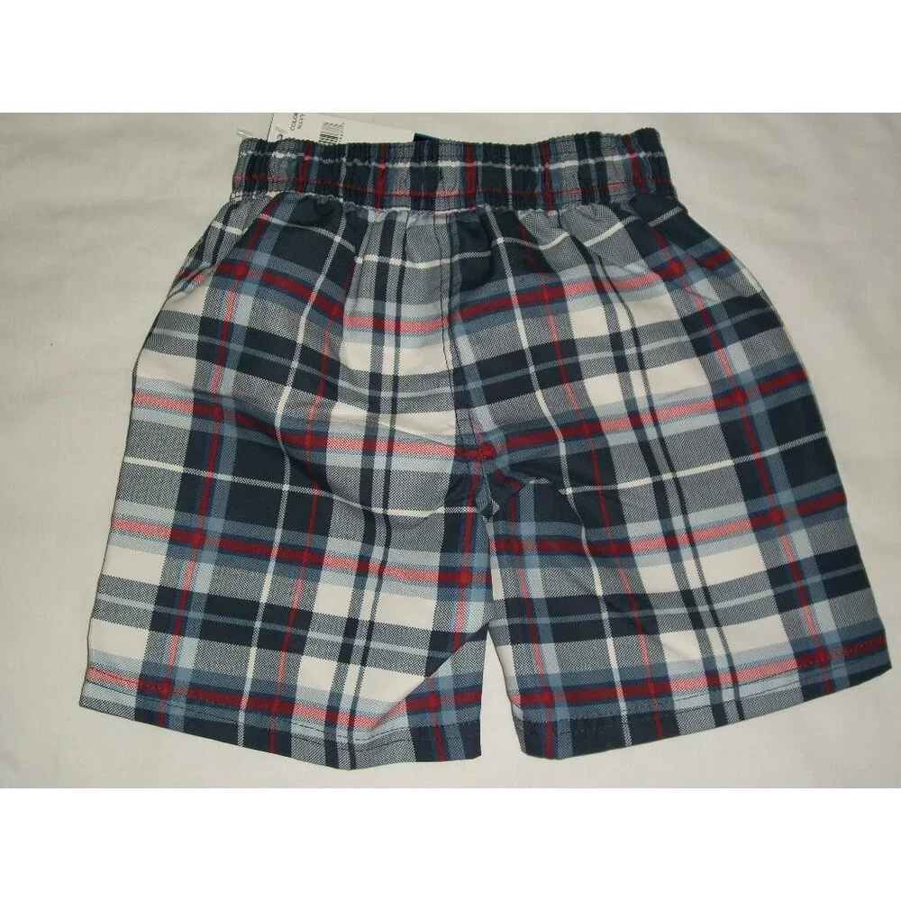 Xtreme Boys Toddler Blue Plaid Swim Trunks Shorts 24 months